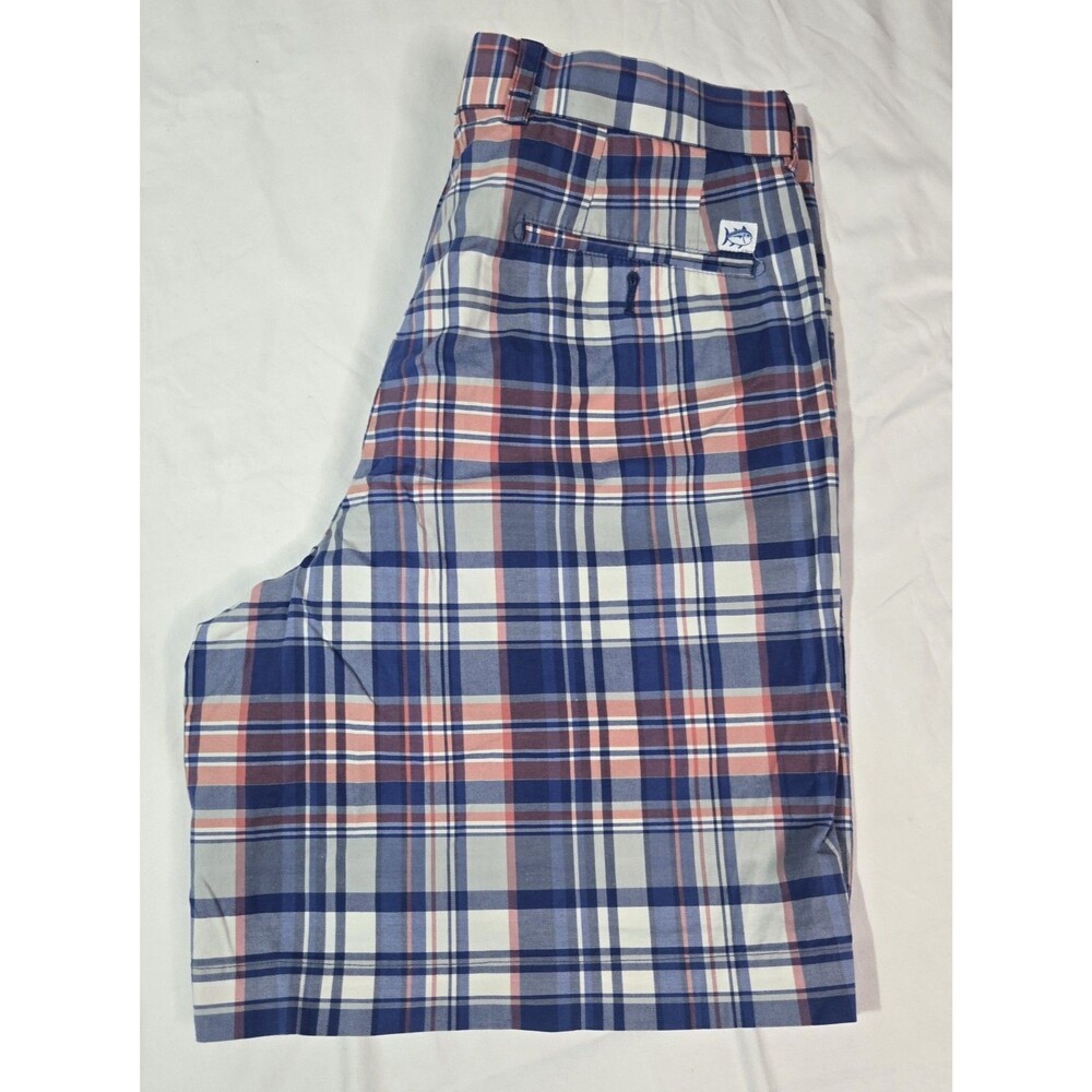 SOUTHERN TIDE-Blue/Pink/Wht Cttn Plaid, Mens Flt.Fnt, Bermuda Shorts, golf 34